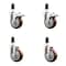 Service Caster 4 Inch 316SS Maroon Poly Swivel 1-1/4 Inch Stem Caster Lock Brake SCC, 2PK SS316TTLEX20S414-PPUB-MRN-2-S-2-114 - alternate 1